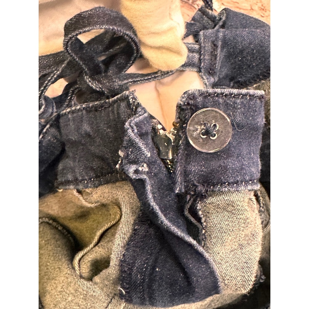bebe Dark Blue Denim V-Neck Jumpsuit - Picture 11 of 16